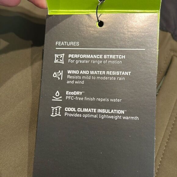 NEW Ariat Mens Pioneer Stretchshell Vest Sz Medium Dark Green Black Full Zip - Picture 8 of 13